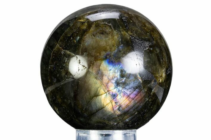 Flashy, Polished Labradorite Sphere - Great Color Play #361108